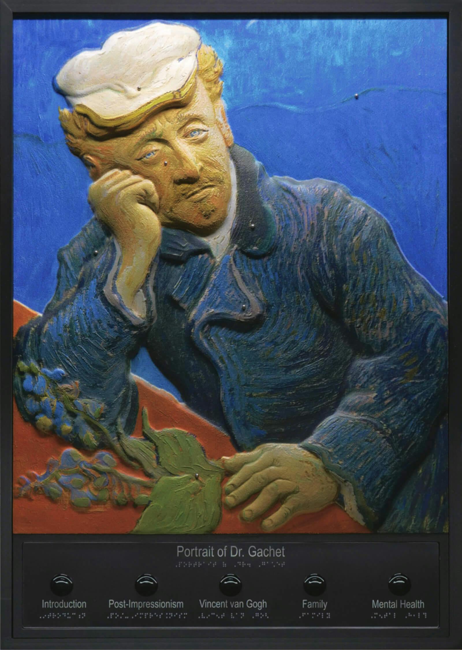 Tactile version of Van Gogh's Portrait of Dr. Gachet