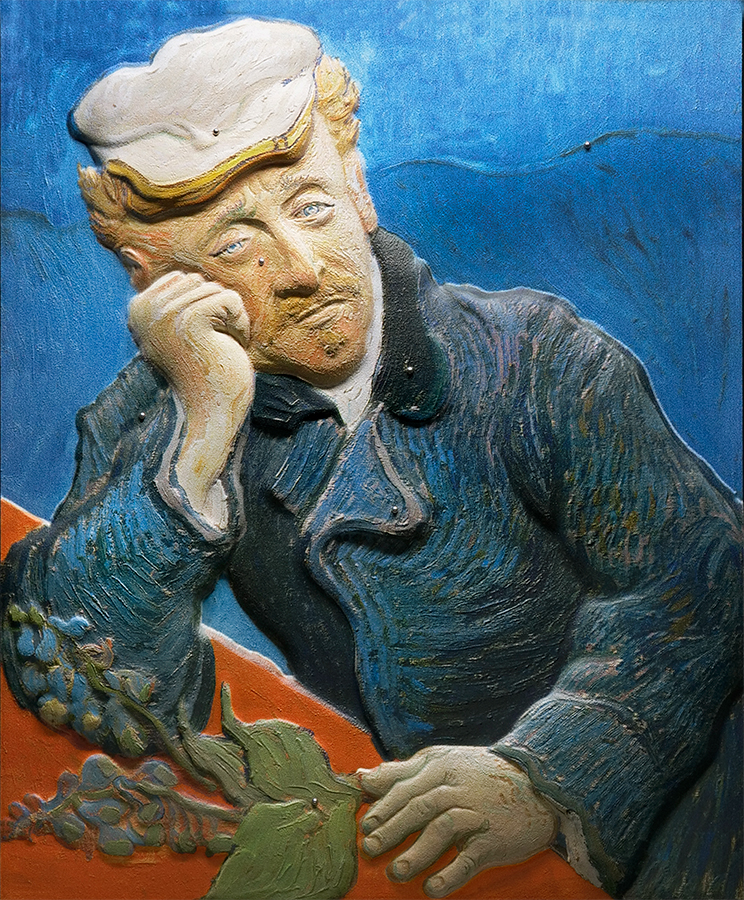 Tactile version of Van Gogh's Portrait of Dr. Gachet